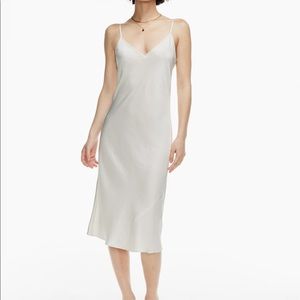 Aritzia slip white Wilfred midi dress small